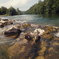 Reka Kolpa v poletnih dneh.